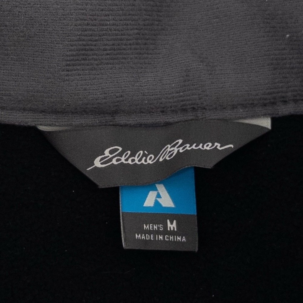 Eddie Bauer Mens Medium First Ascent Fleece Pullover Black Quarter Zip Jacket - Picture 8 of 8